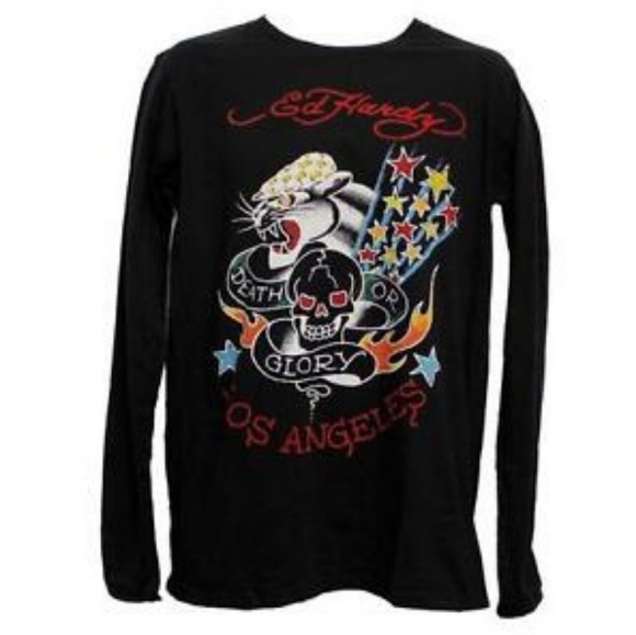 NWT Ed Hardy Unisex Black Long Sleeve Shirt. - Picture 3 of 8